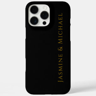 ブラック&ゴールド キュート ミニマリスト オリジナル ネーム iPhone 16 PRO MAXケース