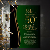 ブラック ゴールド グリーン サプライズ 50歳の誕生日 招待状