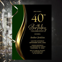ブラック ゴールド グリーン 40歳の誕生日パーティー