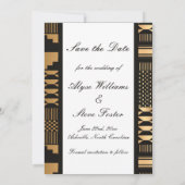 ブラック - ゴールド ケンテ（ホワイト） セーブザデート (裏面)