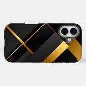 ブラック&ゴールド ジオメトリックアート Case-Mate iPhoneケース (裏面 (横))