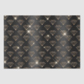 ブラック＆ゴールド ダイヤモンド エレガント ウェディングエンゲージメント 薄葉紙 (正面)