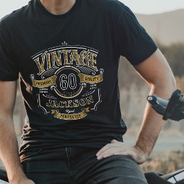 ブラック&ゴールド ビンテージ エイジドトゥパーフェクション 誕生日 Tシャツ