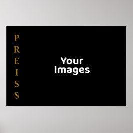 ブラック/ゴールド ファミリー ネーム フォト ディスプレイ ポスター