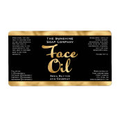 ブラック＆ゴールド フェイスオイル ボトル ラベル (正面)