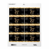 ブラック＆ゴールド フェイスオイル ボトル ラベル (フルシート)