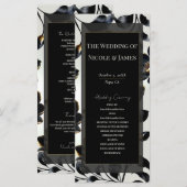 ブラック＆ゴールド フローラル グレージュ 結婚式プログラム プログラム (正面/裏面)