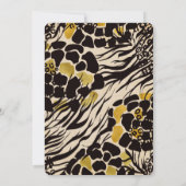 ブラック ゴールド ブラウン 動物園の動物 サファリ プリント パーティー 招待状 (裏面)