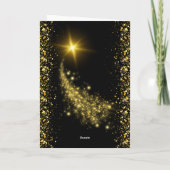 ブラック ゴールド ブルー ジェムストーン フローラル ハッピーアニバーサリー サンキューカード (裏面)