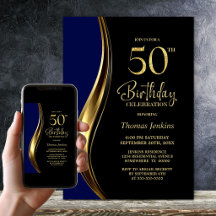 ブラック ゴールド ブルー 50歳の誕生日パーティー