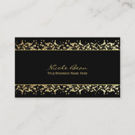 ブラック＆ゴールド ベビーズブレス フラワー ビジネスカード