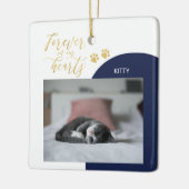 ブラック&ゴールド ペットメモリアル フォーエバーフォトオーナメント セラミックオーナメント (左)