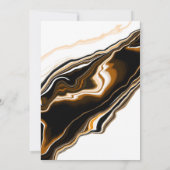 ブラック、ゴールド、ホワイト大理石 フルードアート ウェディング 招待状 (裏面)