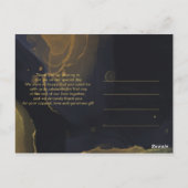 ブラック&ゴールド マーブル サンクス ポストカード (裏面)