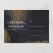 ブラック&ゴールド マーブル サンクス ポストカード (裏面)