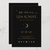 ブラック&ゴールド ムーンフェイズ インビテーション (正面/裏面)