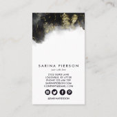 ブラック＆ゴールド モダンアート ジュエリー イヤリング ディスプレイ 名刺 (裏面)