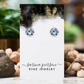 ブラック＆ゴールド モダンアート ジュエリー イヤリング ディスプレイ 名刺