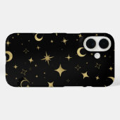 ブラック&ゴールド モダン セレスチャル ムーン スターズ Case-Mate iPhoneケース (裏面 (横))