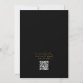 ブラック＆ゴールド モダン タイポグラフィー 結婚式 RSVP 招待状 (裏面)