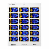 ブラック＆ゴールド モダン ボヘミアンスタイル ジェムストーン ダイヤモンド シック ラベル (フルシート)