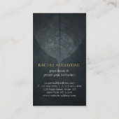 ブラック＆ゴールド ヨガインストラクター ボディ リーフ OM シンボル 名刺 (裏面)