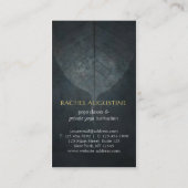 ブラック&ゴールド ヨガインストラクター ボディ リーフ OM シンボル 名刺 (裏面)