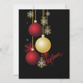 ブラック、ゴールド、レッドのクリスマスパーティー 招待状 (裏面)