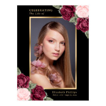 ブラック ゴールド レッド フラワーフォト メモリアル 葬儀看板