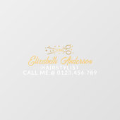 ブラック＆ゴールド レトロ タイポグラフィー ヘアスタイリスト カー ウィンドウサイン (シート)