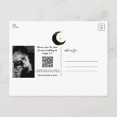 ブラック＆ゴールド 天体 月と星のSave the Date 案内ポストカード (裏面)