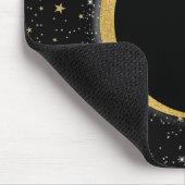 ブラック＆ゴールド 天体 月 魔法 ルナ スター マウスパッド (コーナー)