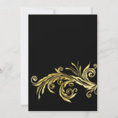 ブラック＆ゴールド 50周年結婚記念日招待状 招待状 (裏面)