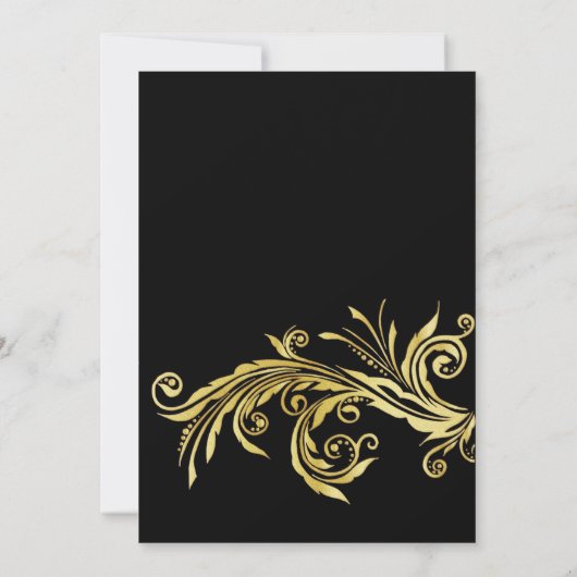 ブラック&ゴールド 50周年 結婚記念日 招待状 (裏面)