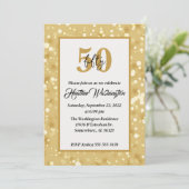 ブラック&ゴールド 50歳の誕生日パーティー 招待状 (スタンド正面)