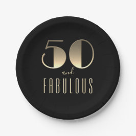 ブラック ゴールド 50歳の誕生日 ペーパープレート