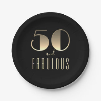 ブラック ゴールド 50歳の誕生日 ペーパープレート