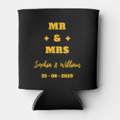 ブラック&ゴールド Mr & Mrs ウェディング 缶クーラー (正面)