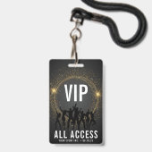 ブラック＆ゴールドVIPオールアクセスコンサート バッジ (正面（ネックストラップ付）)