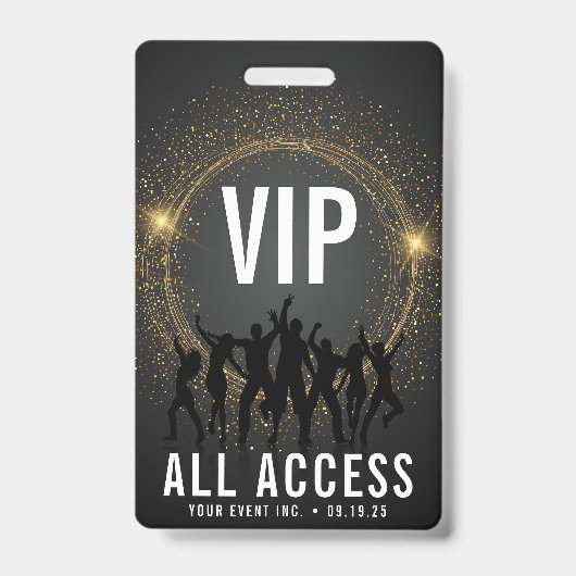 ブラック＆ゴールドVIPオールアクセスコンサート バッジ (正面)
