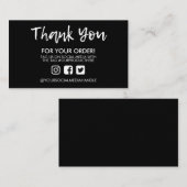 ブラック·サンキュー·メディアソーシャル·メディアの挿入 名刺 (正面/裏面)