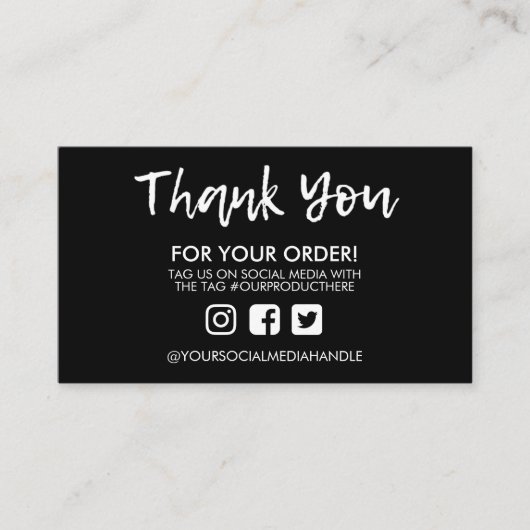 ブラック·サンキュー·メディアソーシャル·メディアの挿入 名刺 (正面)