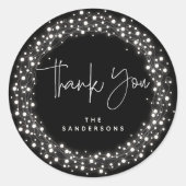 ブラック・サンキュー・ユー・ラきらめくイニング・クリスマス ラウンドシール (正面)