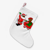 ブラック・サンタミセス・クロース・クリスマス・ストッキング スモールクリスマスストッキング (正面 (吊り時))