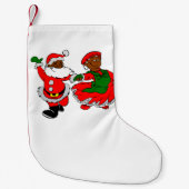 ブラック・サンタミセス・クロース・クリスマス・ストッキング スモールクリスマスストッキング (正面)