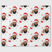 ブラック・サンタ、アフリカ系アメリカ人サンタ、ブラック・マン、 ラッピングペーパー (フラット)