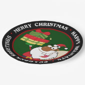 ブラック・サンタ・ウィズ・ギフト ペーパープレート (アングル)