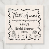 ブラック・ザッツ・アモーレ　ブライダルシャワーの感謝を伝える フェイバータグ (正面)