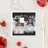 ブラック・ザモダンン&ナウ2人の写真卒業パーティー スタンダードカクテルナプキン (インサイチュ)