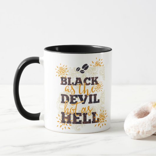 ブラック・ザ・悪魔のように熱く地獄のコーヒー マグカップ (ドーナツ)